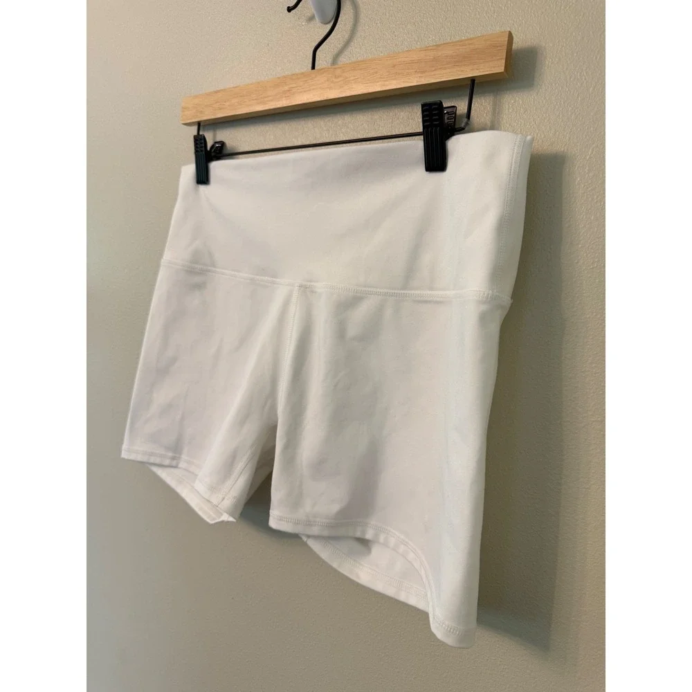 Varley FreeSoft High Rise 4" Biker Shorts White XL Athleisure - Picture 5 of 7